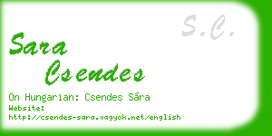 sara csendes business card